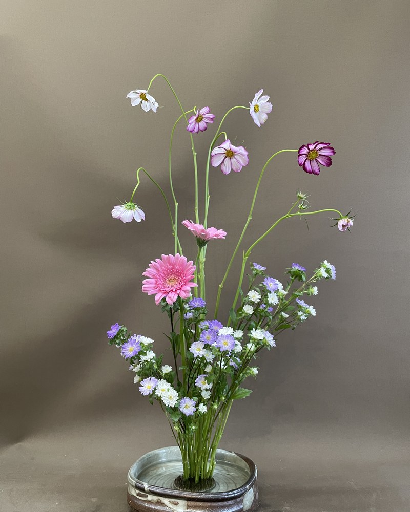 いけばな作品 コスモスと小菊